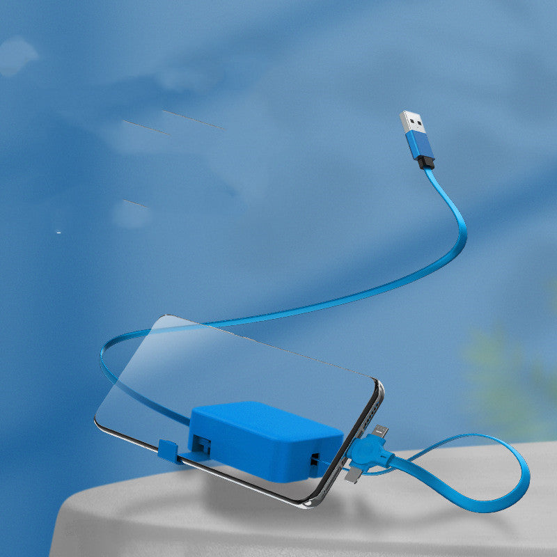 4 In 1 Retractable  Fast Charging Cable with Phone Stand