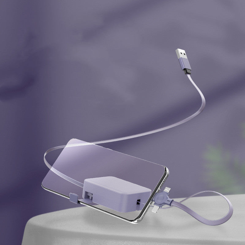 4 In 1 Retractable  Fast Charging Cable with Phone Stand