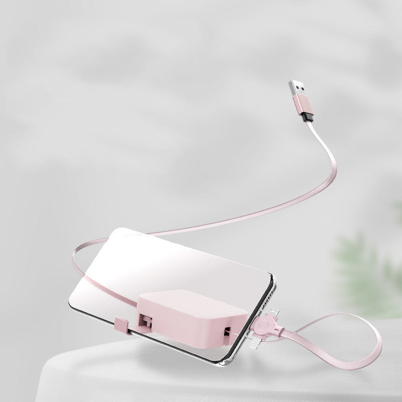 4 In 1 Retractable  Fast Charging Cable with Phone Stand