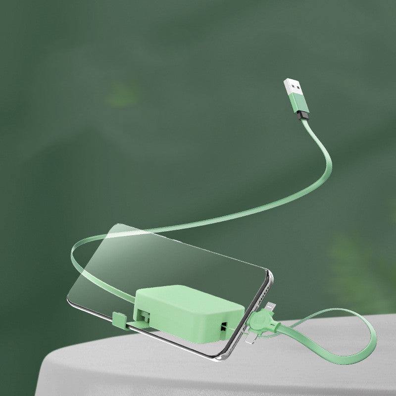 4 In 1 Retractable  Fast Charging Cable with Phone Stand