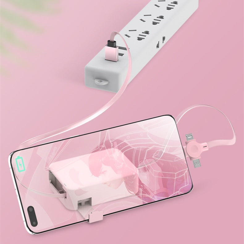 4 In 1 Retractable  Fast Charging Cable with Phone Stand